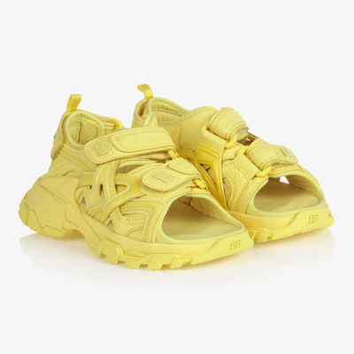 Balenciaga Kids' Yellow Track Sandals