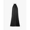 Stella Mccartney Asymmetric Sleeveless Satin Mini Dress In Black