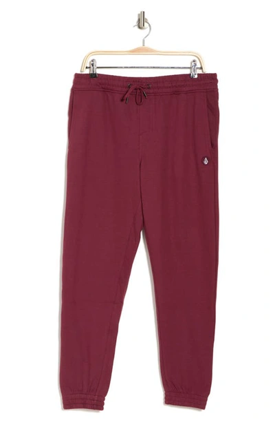 Volcom Foreman Fleece Heathered Knit Joggers In Red