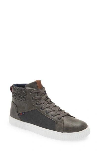 Ben Sherman Marcus Mixed-media High-top Sneaker In Charcoal