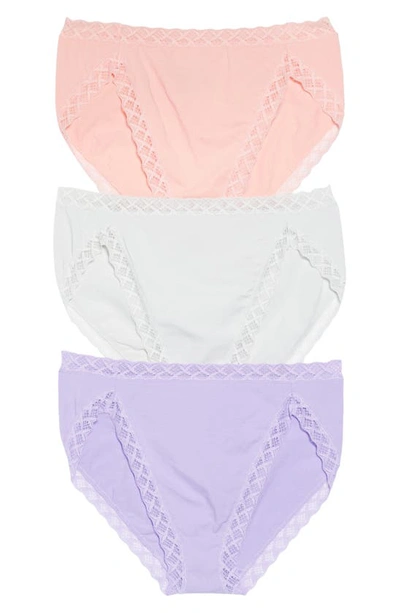 Natori Bliss French Cut Briefs 3 Pack Panty In Pnk/lin/vi