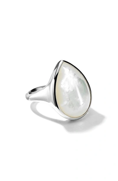 Ippolita 925 Ondine Sculptured Teardrop Ring In Mother-of-pearl Cabochon In Silver
