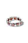 Ippolita Women's Polished Rock Candy Sterling Silver & Brown Shell Oval Eternity Ring In Brown/silver