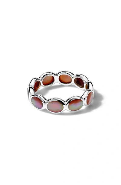 Ippolita Women's Polished Rock Candy Sterling Silver & Brown Shell Oval Eternity Ring In Brown/silver