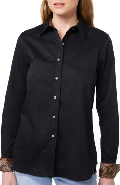 Robert Graham Priscilla Long-sleeve Button-front Shirt In Black