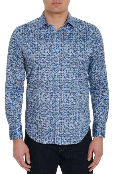 Robert Graham Labyrinth Long Sleeve Woven Shirt In Blue