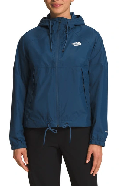 The North Face Antora Waterproof Rain Jacket In Shady Blue