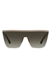 Jimmy Choo Leah 99mm Shield Sunglasses In Gold Havana / Brown Gradient