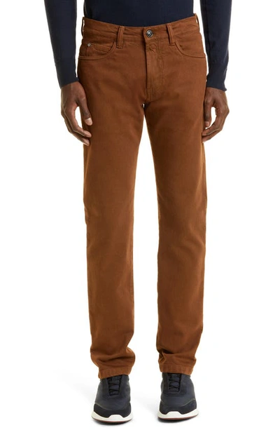 Loro Piana Straight-leg Garment-dyed Jeans In Brown