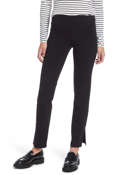 Hue Slim Straight Pants In Black