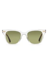 Toms Memphis 301 51mm Square Sunglasses In Crystal/ Bottle Green