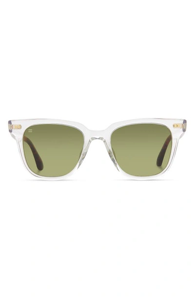 Toms Memphis 301 51mm Square Sunglasses In Crystal/ Bottle Green