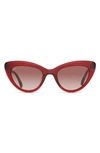 Toms Willow 52mm Cat Eye Sunglasses In Rosewood/ Brown Gradient