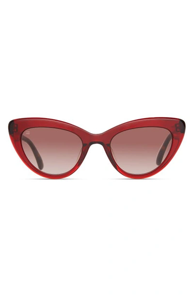 Toms Willow 52mm Cat Eye Sunglasses In Rosewood/ Brown Gradient