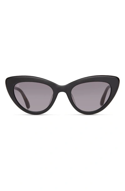 Toms Willow 52mm Cat Eye Sunglasses In Shiny Black/ Dark Grey