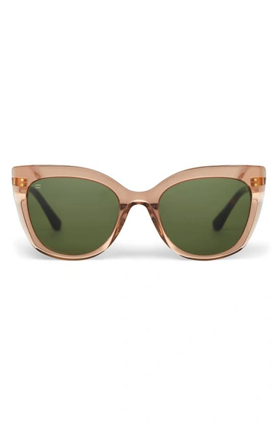 Toms Sophia 53mm Cat Eye Sunglasses In Rust Crystal/ Bottle Green