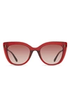 Toms Sophia 53mm Cat Eye Sunglasses In Rosewood/ Brown Gradient