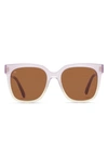 Toms Natasha 53mm Polarized Square Sunglasses In Orchid Light / Brown