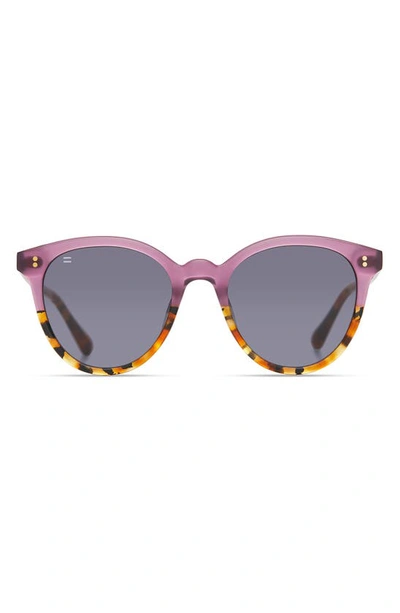 Toms Aaryn 50mm Round Sunglasses In Orchid Tort Fade/ Dark Grey