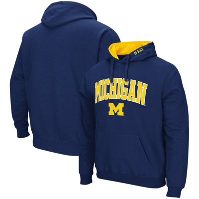Colosseum Navy Michigan Wolverines Arch & Logo 3.0 Pullover Hoodie