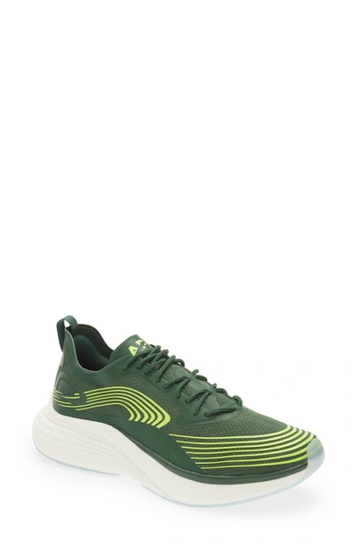 Apl Athletic Propulsion Labs Streamline Running Shoe In Dark Green / Energy / White