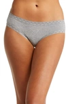 Natori Bliss Cotton Girl Briefs In Heather Grey