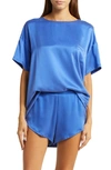 Lunya Washable Silk Short Pajamas In Lolling Blue