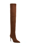 Jeffrey Campbell Pillar Over The Knee Boot In Chocolate Suede