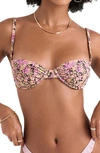 House Of Cb Monaco Underwire Bikini Top In Olive Floral