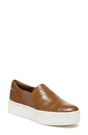 Vince Warren Croco Slip-on Sneakers In Beige