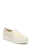 Vince Warren Croco Slip-on Sneakers In White