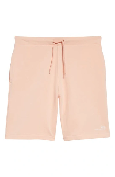 Apc Cotton Sweat Shorts In Ead Peche