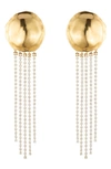 Sterling King Orbit Crystal Drop Earrings In Gold