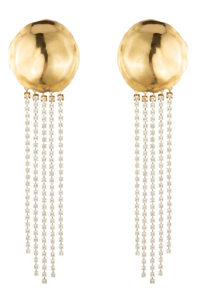 Sterling King Orbit Crystal Drop Earrings In Gold