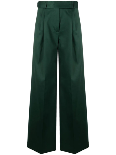 Proenza Schouler Crepe Wide-leg Trousers In Green