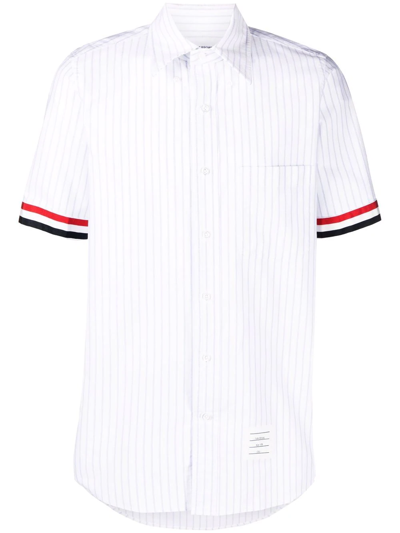 Thom Browne Straight-fit Short-sleeve Shirt In White