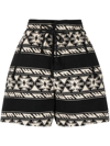 Isabel Marant Étoile Linima Patterned Cotton Shorts In Black