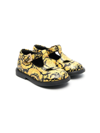 VERSACE BAROQUE-PRINT LEATHER SANDALS