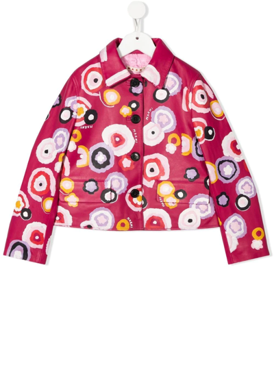 Marni All-over Floral-print Jacket In Red