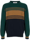 PRINGLE OF SCOTLAND STRIPED PANELLED WOOL JUMPER