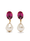 Jennifer Behr Women's Tunis 24k Gold-plated, Crystal & Glass Pearl Drop Earrings In Fuchsia