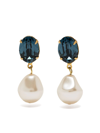 Jennifer Behr Tunis Crystal-pearl Drop Earrings In Sapphire