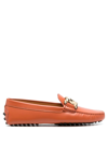 TOD'S CHAIN LINK-DETAIL LEATHER LOAFERS