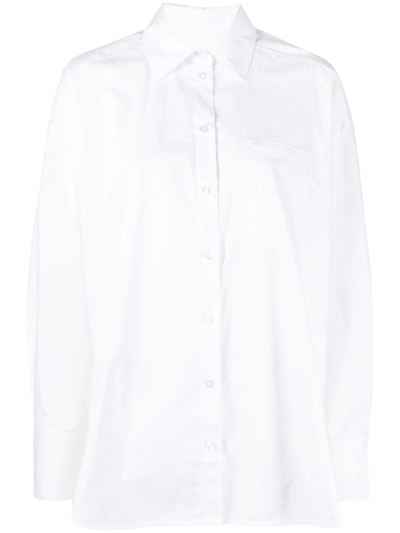 Remain Naja Oversize Long-sleeve Shirt In Bianco