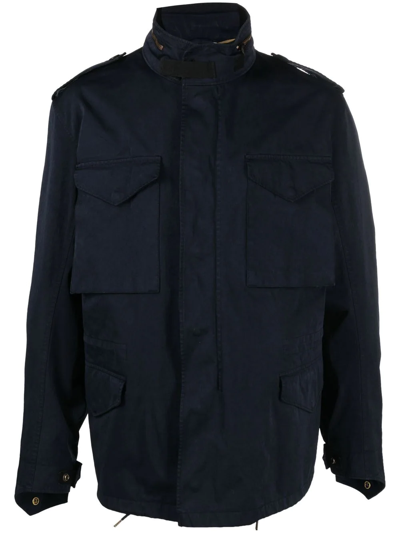 Ten C Zip-fastening Military Jacket In Blue