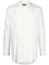 Uma Wang Button-up Pleated Shirt In White