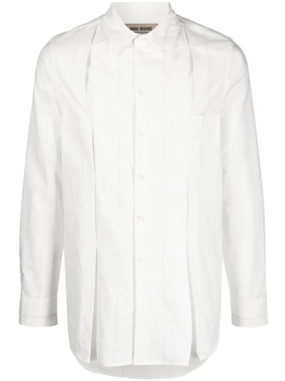 Uma Wang Button-up Pleated Shirt In White