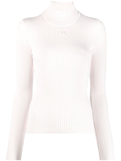 Courrèges Courr Ges Women Logo Knit Top Pink In White