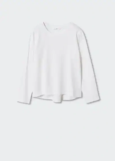 Mango Kids' Long Sleeve T-shirt Off White