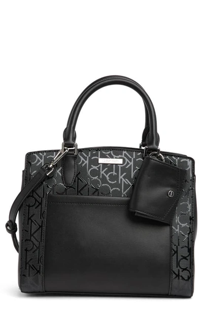 Calvin Klein Nia Satchel Bag In Black/ Black